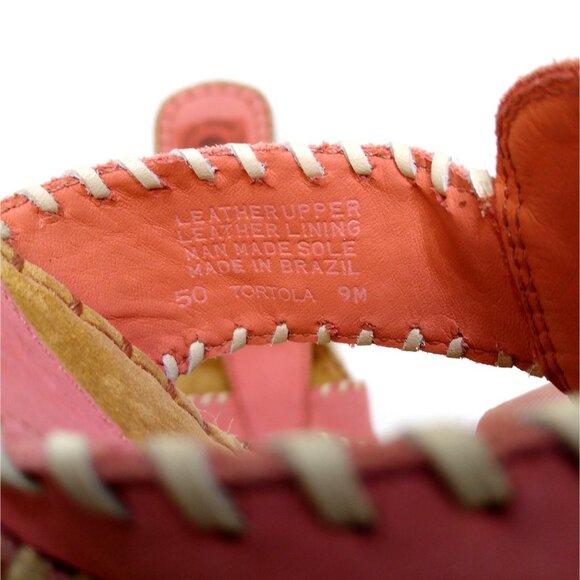 Nurture Tortola Leather Upper Wedge Sandals Sz 9M Plaited Fiber Sole Brazil Made - Picture 8 of 12